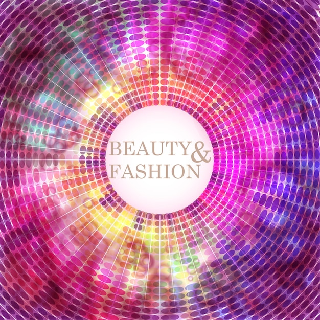 Vector beauty and fashion concept pink purple circular background