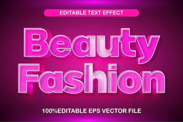 Beauty fashion editable text effect 3d modern style