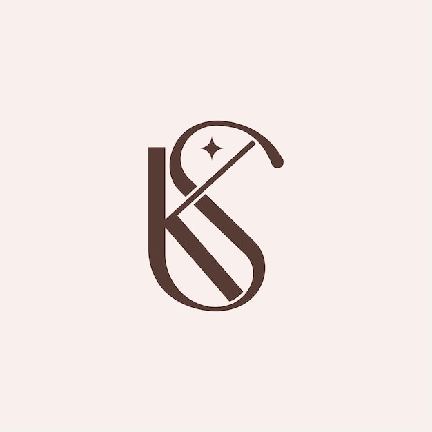 beauty fashion elegant monogram KS or SK