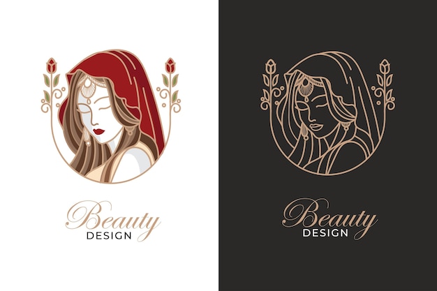 Modello di progettazione del logo della bellezza e della moda