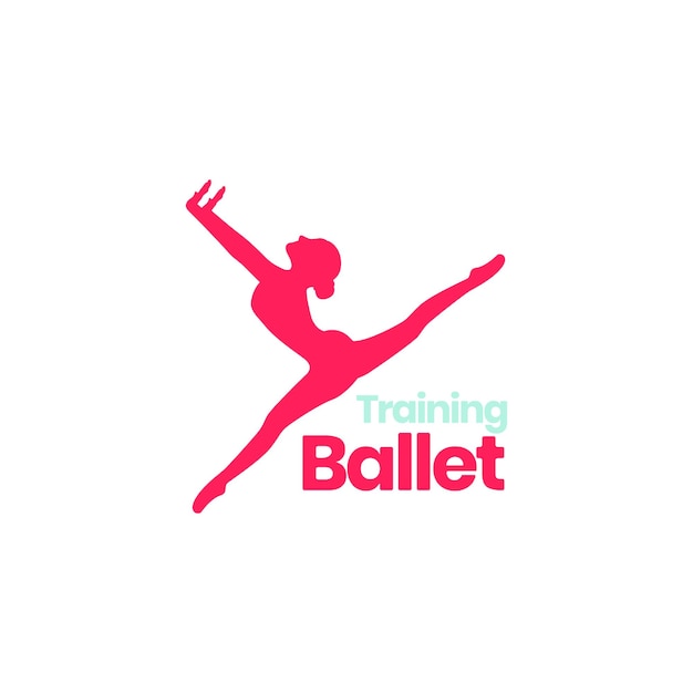 Beauty female training dance ballet modern logo design icon vector illustration