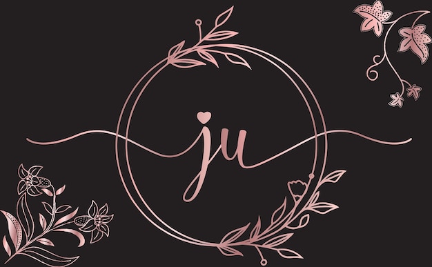 Vector beauty feminine ju logo design