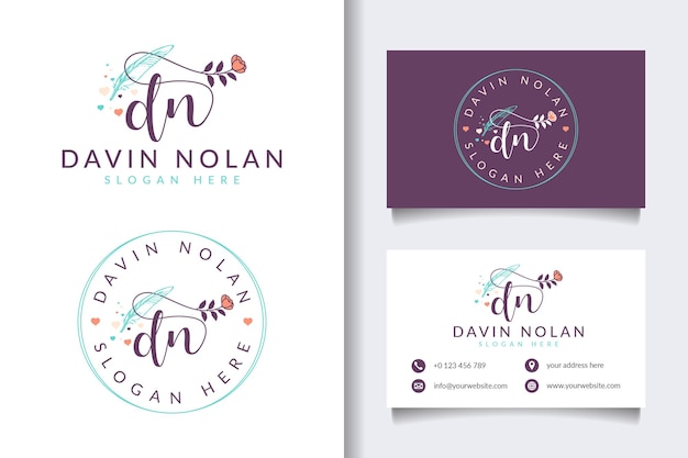 Beauty feminine logo collections with business card template