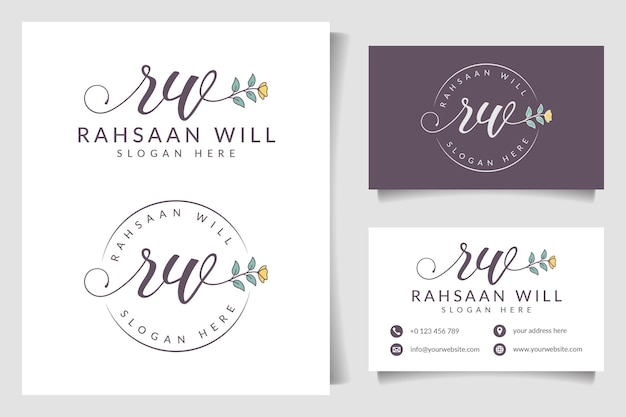 Beauty feminine logo collections with business card template