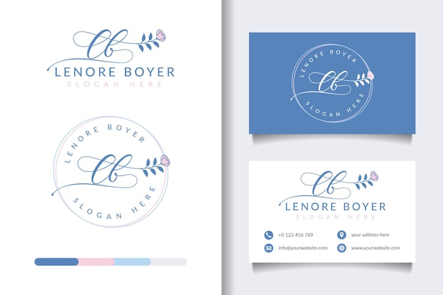 Beauty feminine logo collections with business card template