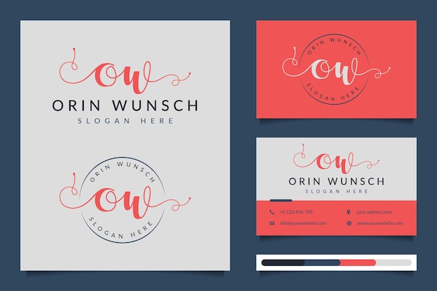 Beauty feminine logo collections with business card template