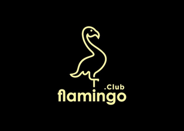 Beauty flamingo simple logo design