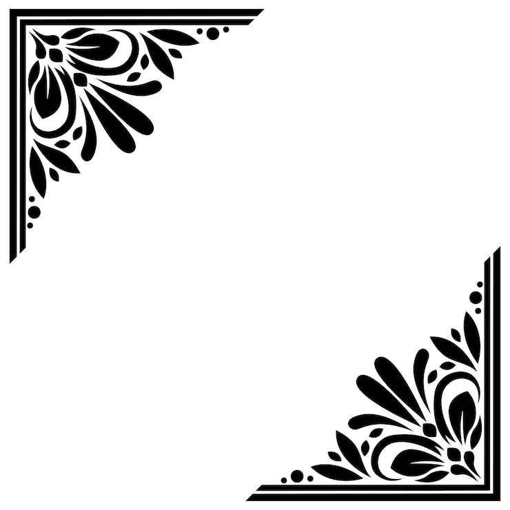 Vector beauty floral border corner ornate illustration