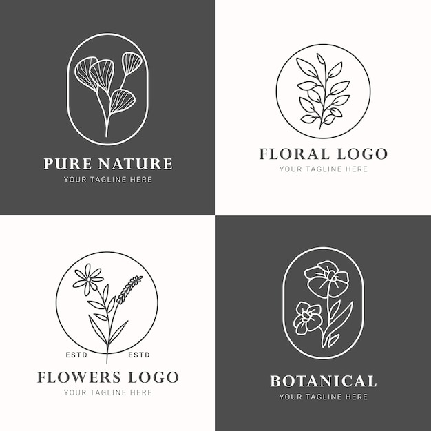 Vector beauty floral logo collection jpg