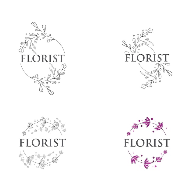 Vector beauty florist vector icon design