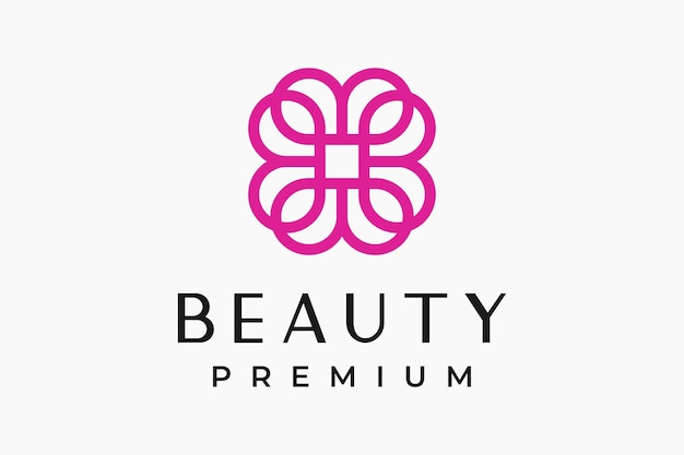Beauty flower abstract logo premium