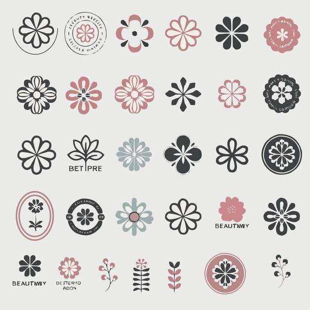 Vector beauty flower logo design collection