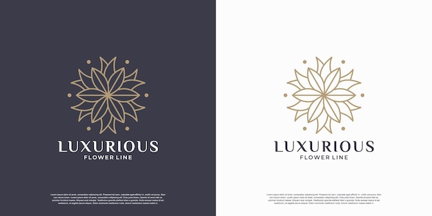 Beauty flower mandala logo design template