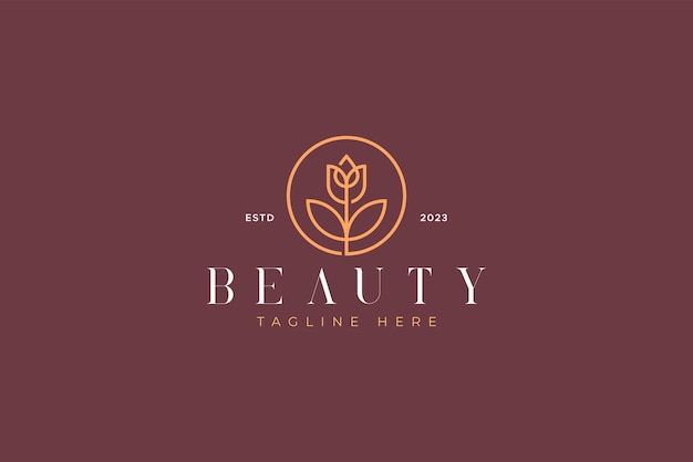 Vector beauty flower premium concept logo sign symbol natural business icon boutique fashion cosmetic