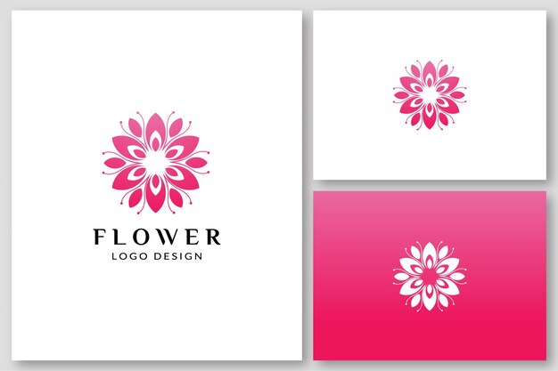 Modelli di progettazione di logo di beauty flower spa