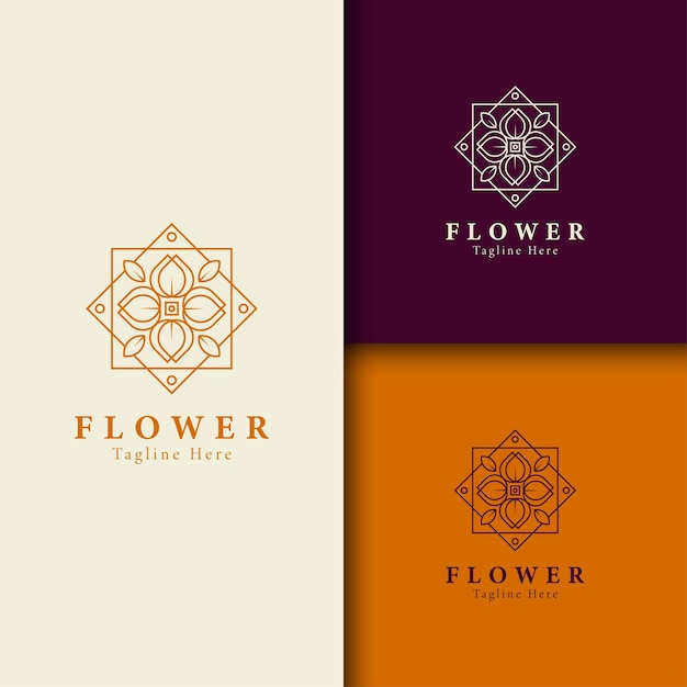 Beauty flower, spa logo template wellness design for health wellness business vector