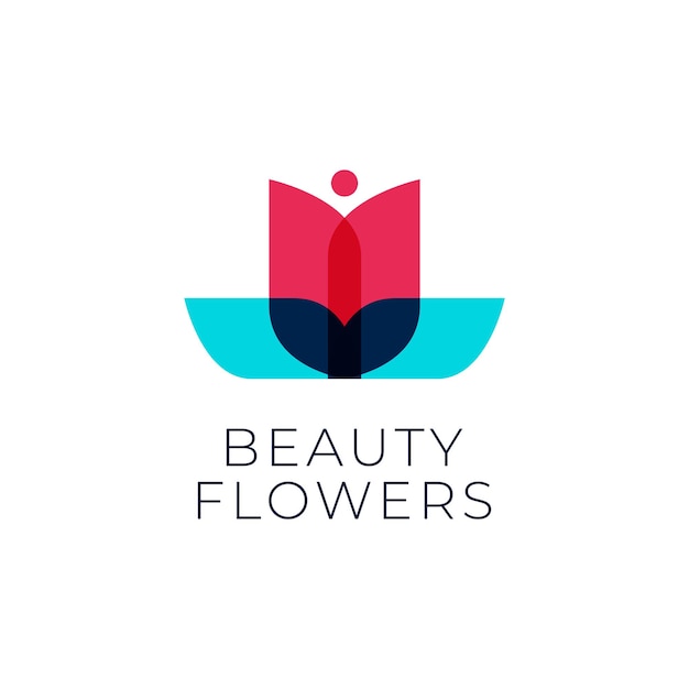 Beauty flowers logo modern design concept