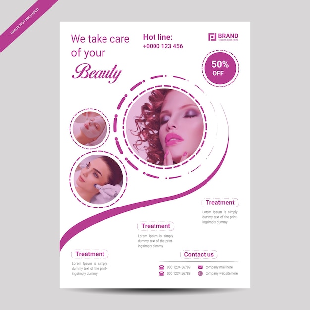 Vector beauty flyer design template beauty flyer