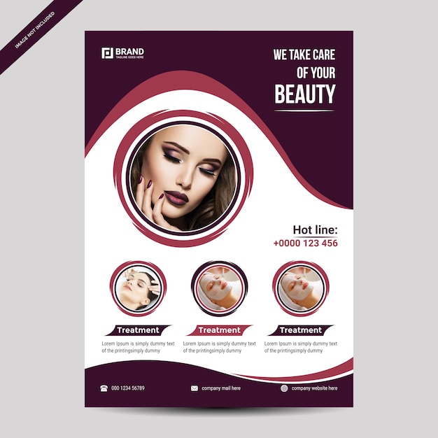 Beauty flyer template for business modern