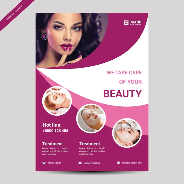 Beauty flyer template design with modern look