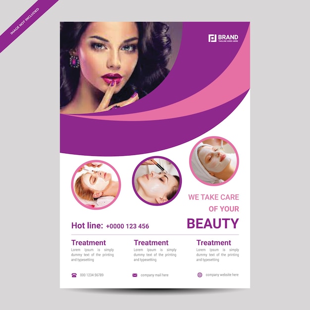 Beauty flyer template design with modern look