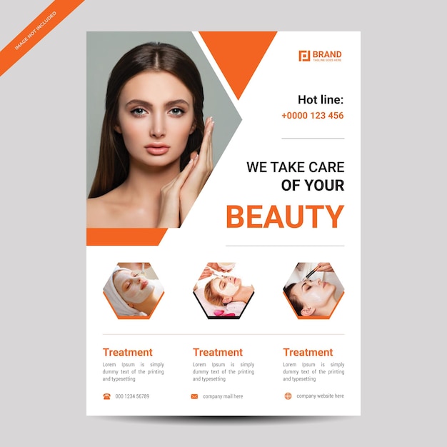 Beauty flyer template design with modern look