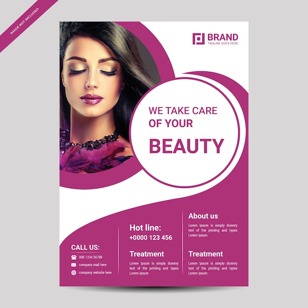 Beauty flyer template design with modern