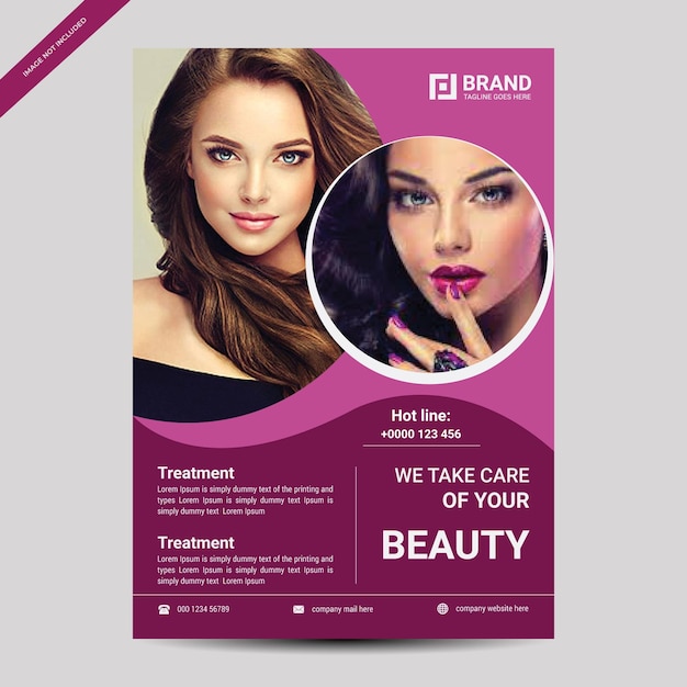 Beauty flyer template design with modern