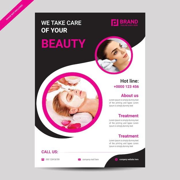 Beauty flyer template design with modern