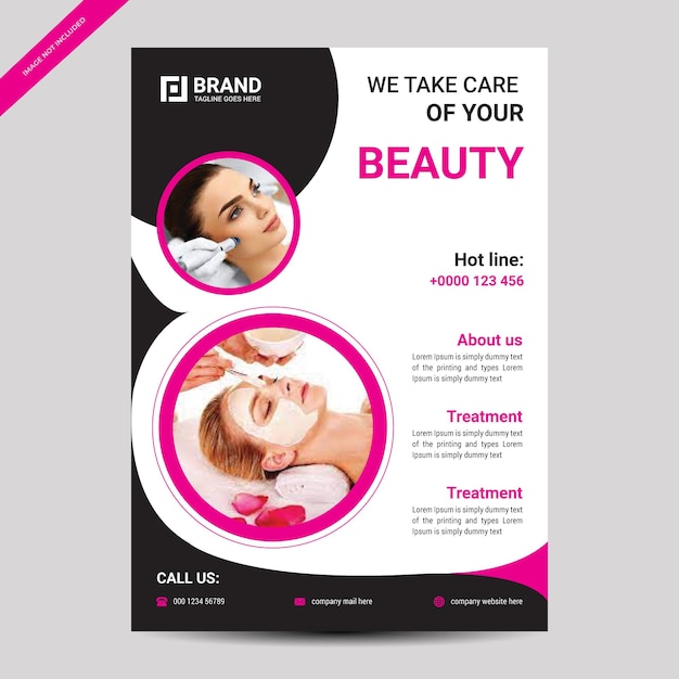 Beauty flyer template design with modern