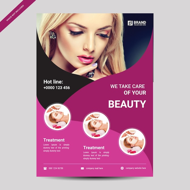 Vector beauty flyer template design with modern