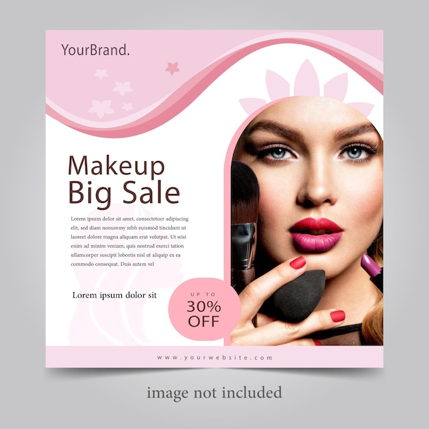 Beauty flyer template theme for social media