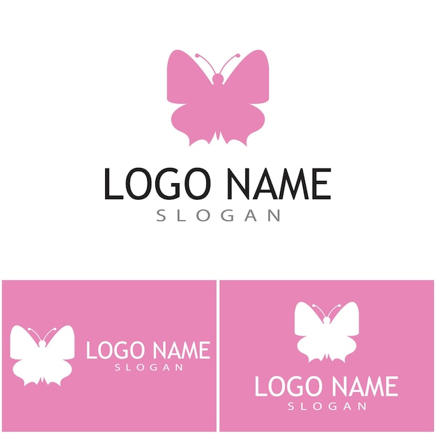 Bellezza flying butterfly logo con semplice stile minimalista linea art monoline