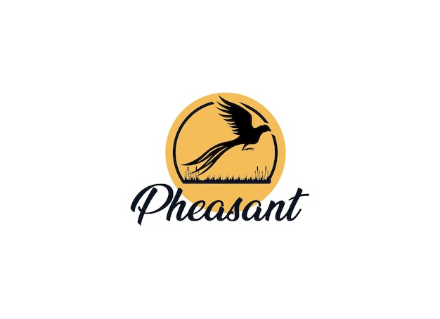 Beauty Flying Pheasant Silhouette Logo design