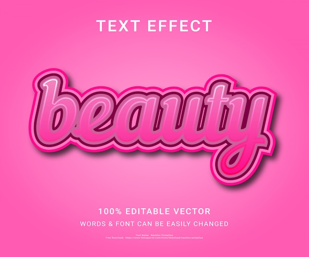 Vector beauty full editable text effect