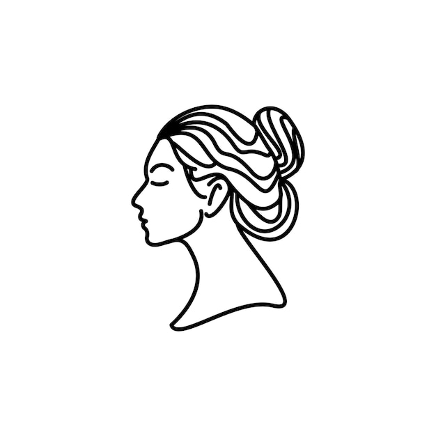 красотка девушка с закрытыми глазами логотип для спа-салона бутик йога косметика мода и любой женский бизнес