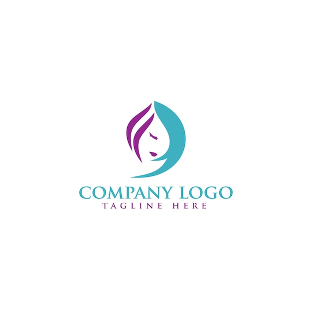 Beauty hair logo premium vector