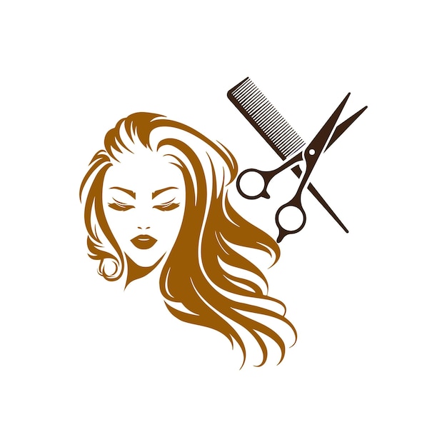 Vector beauty hair salon logo vrouwelijk mode-logo