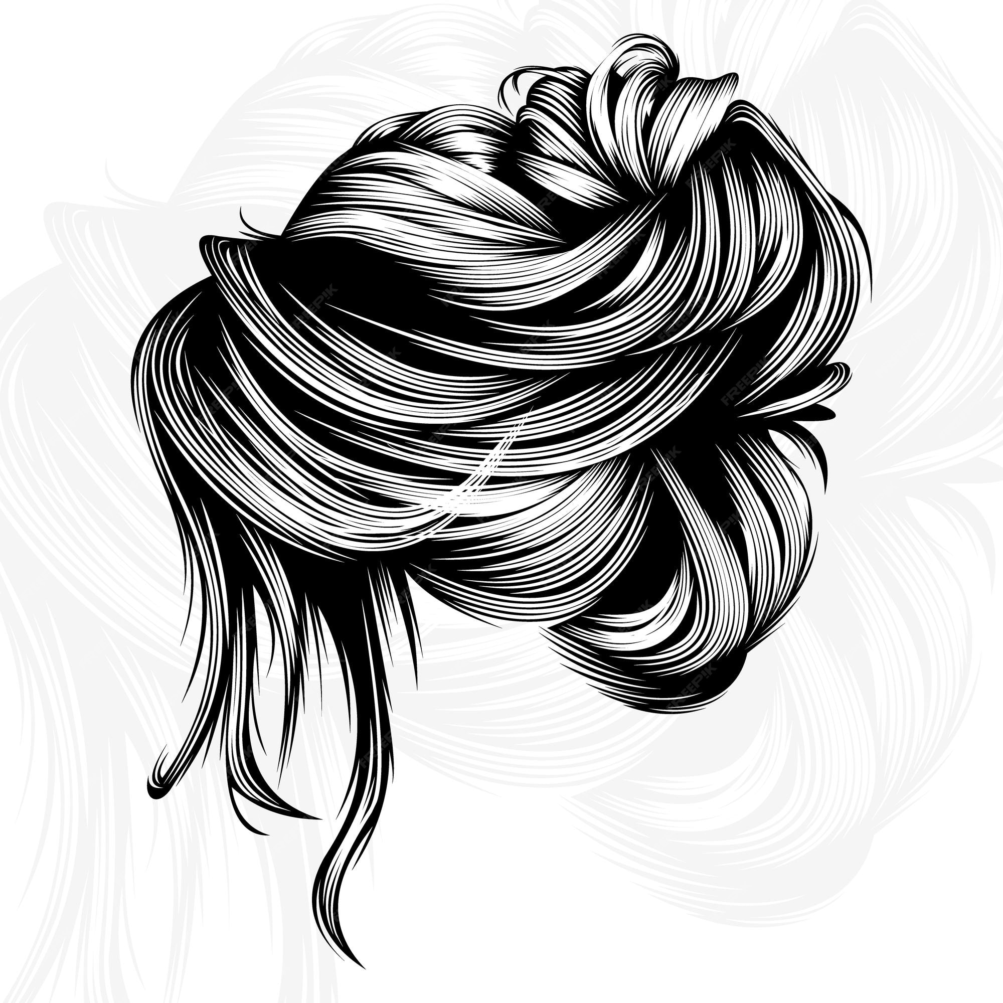 Premium Vector  Draw aesthetic hair with realistic style