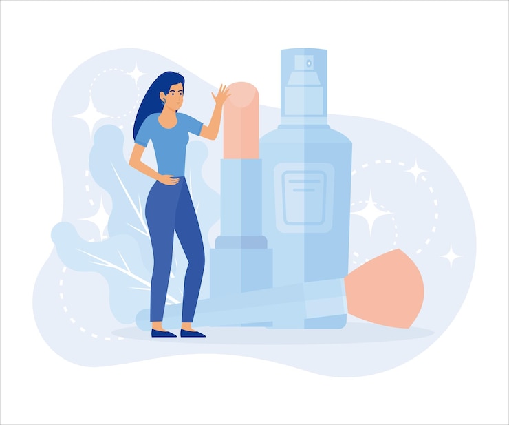 Vector beauty and health illustration.girls taking care about beauty and health and using different natural