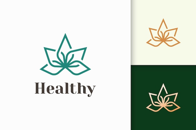 Beauty or health logo in flower shape fit for wellness or clinic