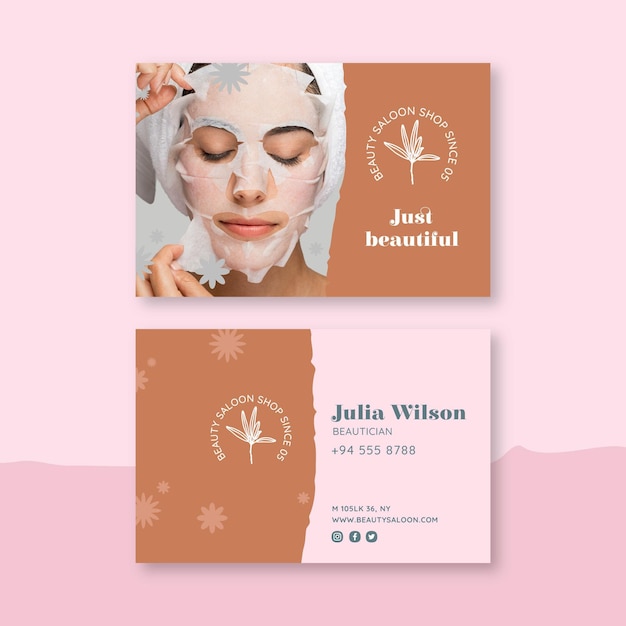 Vector beauty and healthy salon business card