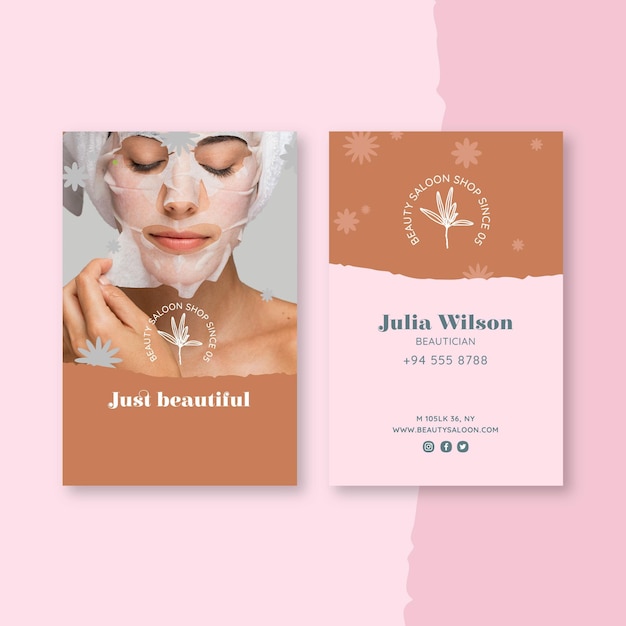 Beauty and healthy salon business card