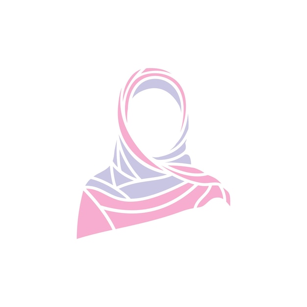 뷰티 히잡 로고 디자인 벡터 이슬람교 패션 로고 템플릿