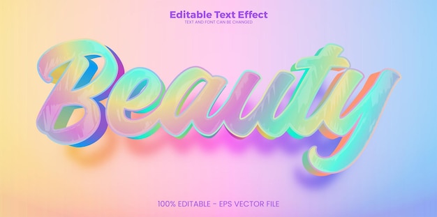 Vector beauty holo editable text effect in modern trend style