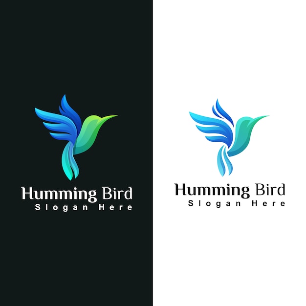 Beauty hummingbird or colibri animal logo design   template