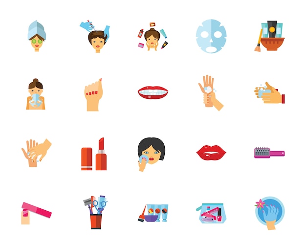 Vector beauty icon set