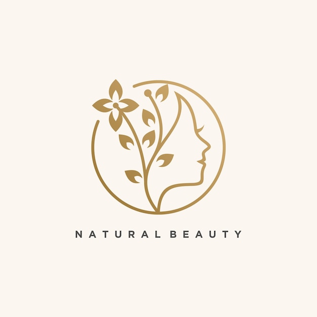 Beauty icon vector with modern element concept logo design Premium Vector