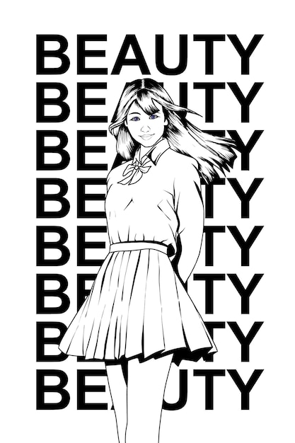 beauty illustration line art