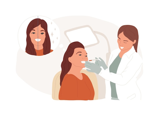 beauty injection isolated concept vector illustration beauty procedure hyaluronic filler and collagen woman face lifting anti age treatment aesthetic medicine eye wrinkle vector concept